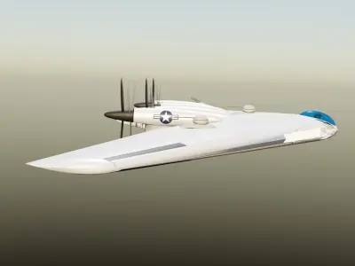 XB 35 Flying Wing experimental Bomber 3D model