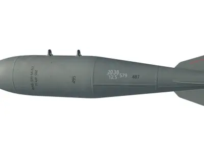 FAB500-M62 Soviet Russian Aircraft Bomb Game Ready PBR Low-poly 3D model