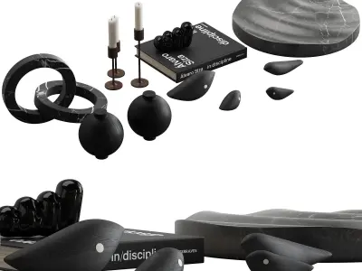 078 Living decor set DARK BIRDS 00 3D model