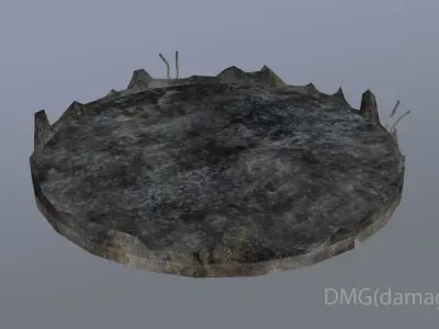 FuelTank 02 with Damage Low-poly 3D model