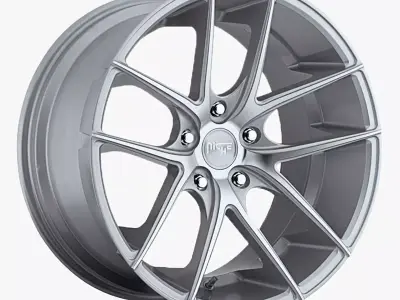 Niche Targa Wheel Offset Silver With Machined Face 3D model