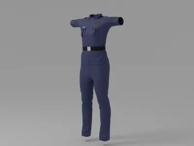 Police Uniform Low-poly 3D model