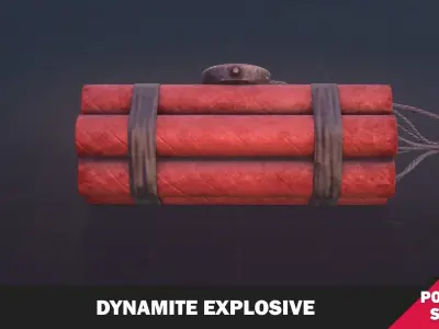 Dynamite Explosive Low-poly 3D model