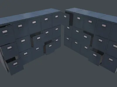Filing Cabinet Low-poly 3D model Free low-poly 3D model
