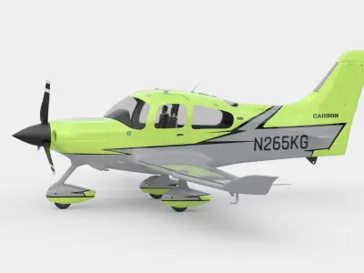 Aircraft Propeller Carbon Lime Low-poly 3D model