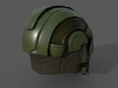 Helmet scifi military 3d model Low-poly 3D model