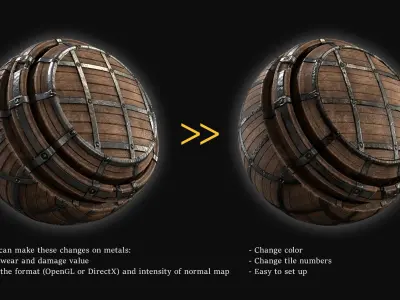 MEDIEVAL WOODS and METALS Smart Materials - VOL 01 3D model