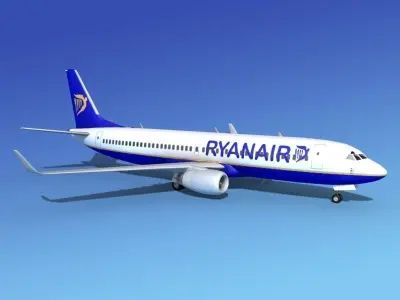 Boeing 737-800 Ryanair 3D model