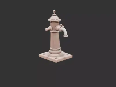 Old Rusty Water Pump Low-poly 3D model