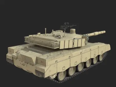 4 coatings of VT1A VT-1A MBT2000 Al-Khalid Main Battle Tank Low-poly 3D model