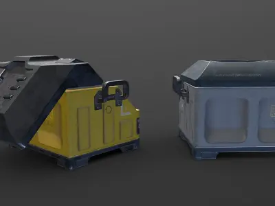 Sci-fi Loot Crate PBR low-poly Game Prop Low-poly 3D model