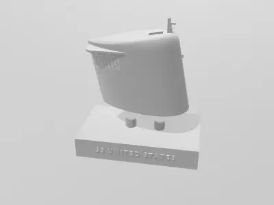 Iconic funnels SS United States 3D print model