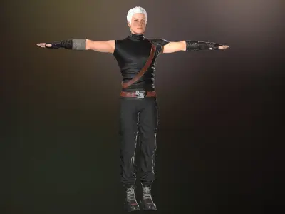 Male Ninja Outfit Low-poly 3D model