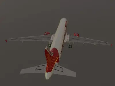 Air India airbus a320-214 low poly 3d model  Low-poly 3D model