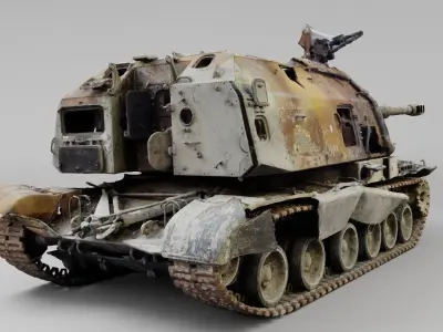 russian 2S19 Msta 152 mm self-propelled howitzer 3D model