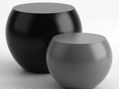 Meridiani - Bongo Outdoor Tables 45x33cm - 55x45cm 3D model