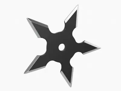 Shuriken ninja throwing knife 02 3D model