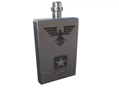 Military Bottle Game Ready Low-poly 3D model