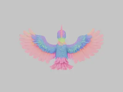 Psychedelic Trippy Bird Low-poly 3D model