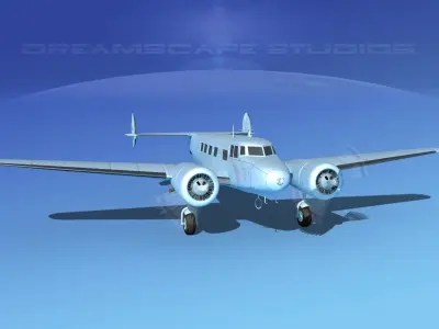 Lockheed L10 Electra Bare Metal 3D model