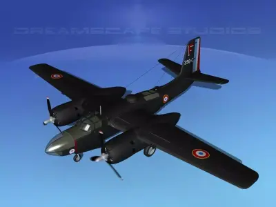 Douglas A-26C Invader France 3D model