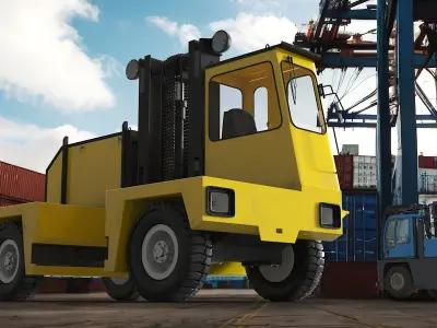 Side Loader Forklift Rigged for Maya 3D model