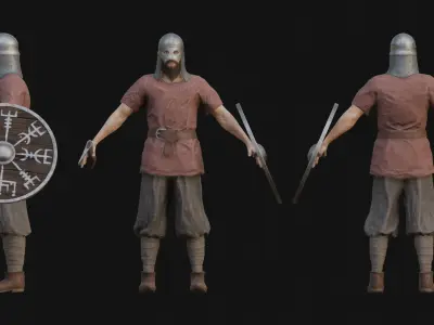 Vikings Low-poly 3D model