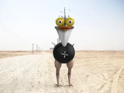 Ostrich Fantasy 3D Character model design  3D model