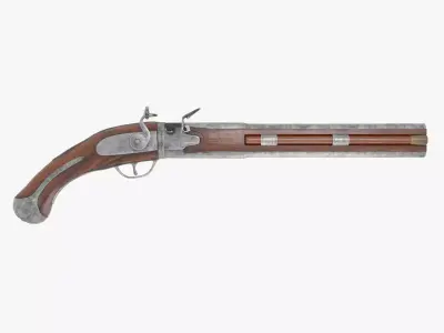 FLINTLOCK WENDER PISTOL LATE 17TH EARLY 18TH C Low-poly 3D model