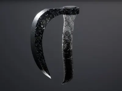 Molten Axe weapon Low-poly 3D model