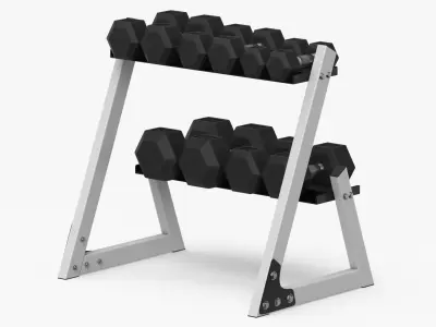 Dumbell Stand Type 02 Clean and Dirty 3D model