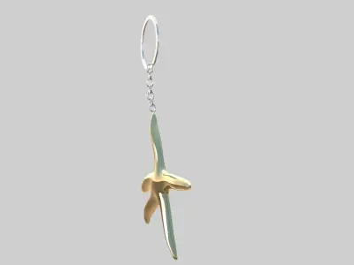 starfish keychain golden 3D model