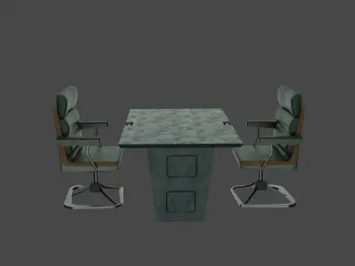 Table and Chair Low-poly 3D model buy