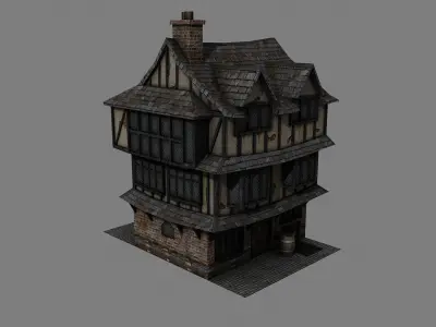 Tudor House Low-poly 3D model