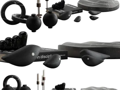 078 Living decor set DARK BIRDS 00 3D model