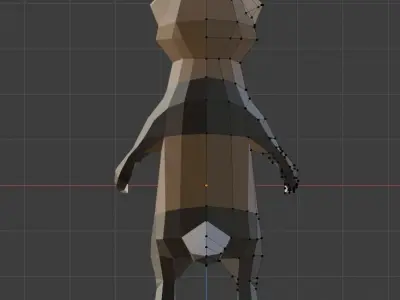 Low Poly Ferret in polygons Low-poly 3D model