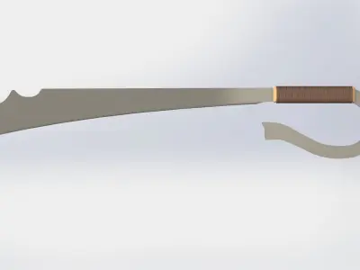 WG 7002 - Ersatz falchion v2 Low-poly 3D model