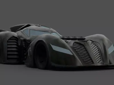Batmobile 3D Model High-Quality Detailed Design Low-poly 3D model