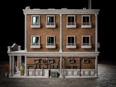 URBAN BUILDING OLD HORROR 7 Low-poly 3D model