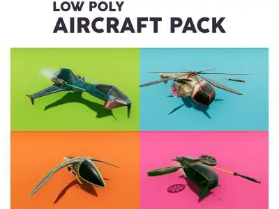 Low Poly Aircraft Pack Low-poly 3D model