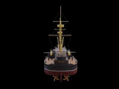Chinese ironclad Dingyuan 3D model