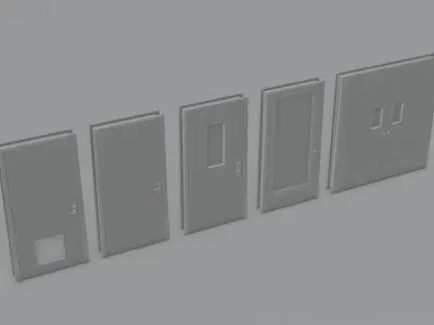 Industrial Doors 4K and 2K Low-poly 3D model