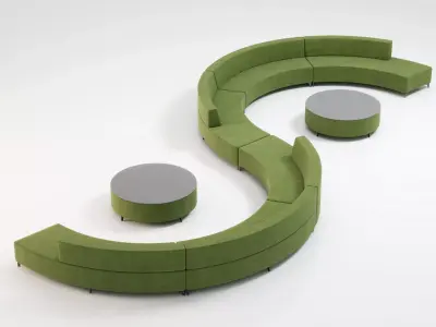 S-Shape Office Sofa - Kontour 3D model