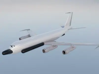 RC-135D Style Military Jet - Custom 1950s Transport Low-poly 3D model