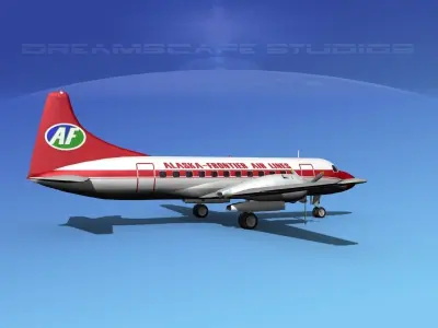Convair CV-340 Alaska Frontier 3D model