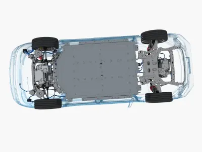 Electric SUV chassis X-ray 3D model