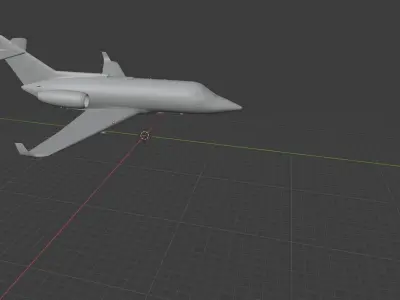 Normal Airplane Design Without Windows Low-poly 3D model