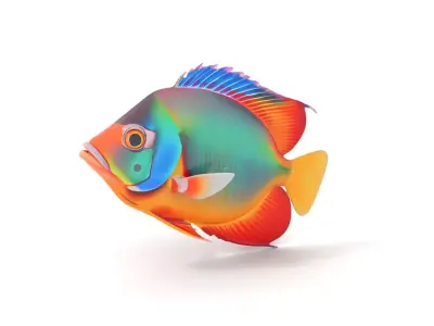 Vibrant Aquatic Fish model pack Low-poly 3D model