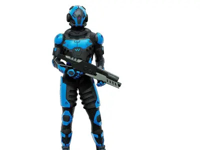 MECHA SOLDIER-J  Rigged for Unreal Engine - Unity - MIXAMO  3D model