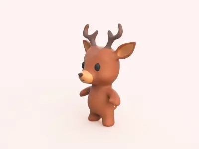 Little animal baby - Deer cute - Character004 Low-poly 3D model